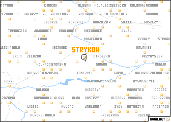 map of Stryków