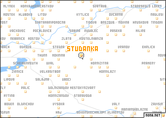 map of Studánka