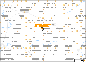 map of Studánky