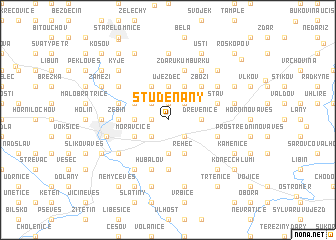 map of Studeňany