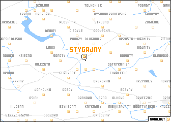 map of Stygajny