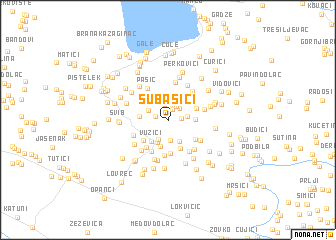 map of Subašići