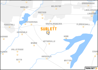 map of Sublett