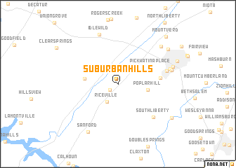 map of Suburban Hills