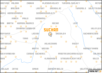 map of Sucháň