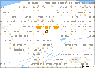 map of Südcoldinne