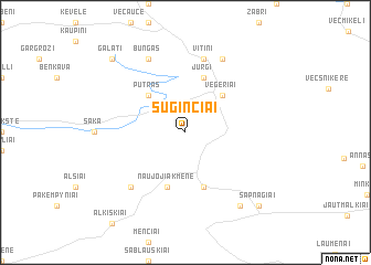 map of Suginčiai