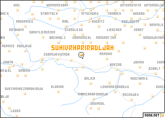 map of Suhi Vrh pri Radljah