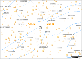 map of Sujān Singhwāla