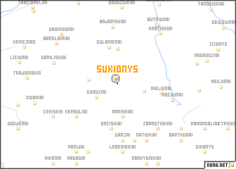 map of Šukionys