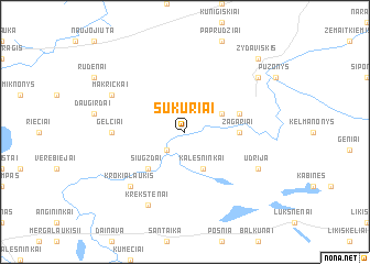 map of Sūkuriai