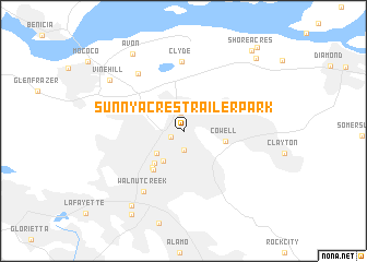 map of Sunny Acres Trailer Park