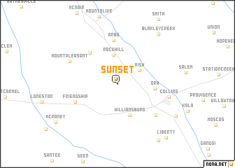 map of Sunset