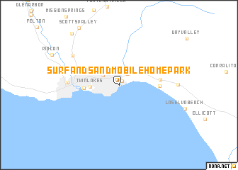 map of Surf and Sand Mobile Home Park