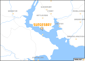 map of Surges Bay