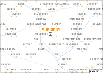 map of Šurianky