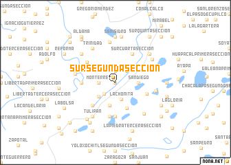 map of Sur Segunda Sección