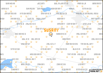 map of Sušany