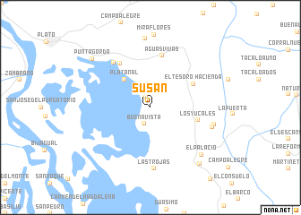 map of Susán