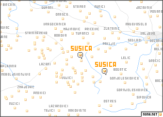 map of Sušica