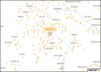 map of Šušići