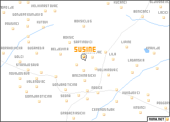 map of Sušine