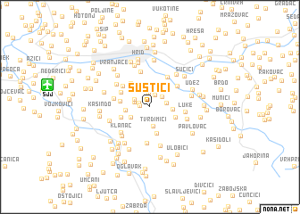 map of Šuštići