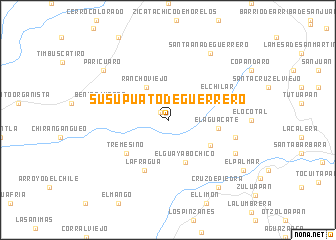 map of Susupuato de Guerrero
