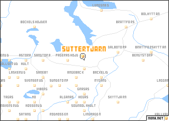 map of Suttertjärn