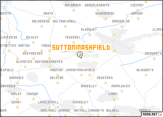 map of Sutton in Ashfield