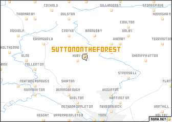 map of Sutton on the Forest