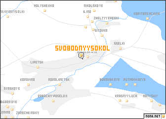 map of Svobodnyy Sokol