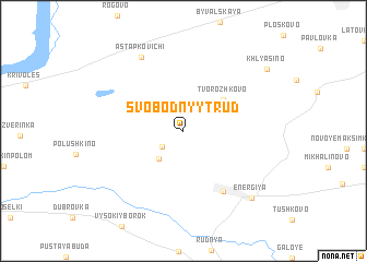 map of Svobodnyy Trud