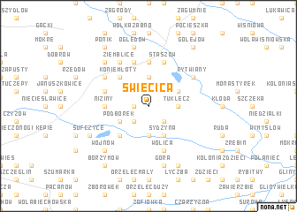 map of Święcica