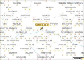 map of Święcice