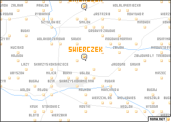 map of Świerczek