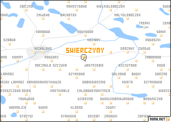 map of Świerczyny