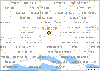 map of Świerże
