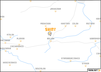 map of Świny