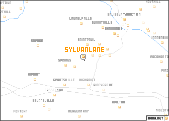 map of Sylvan Lane