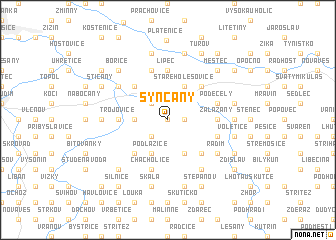 map of Synčany