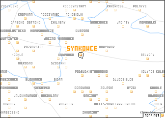 map of Synkowce