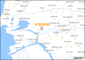 map of Šyšgiriai