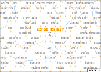 map of Szadów Księży