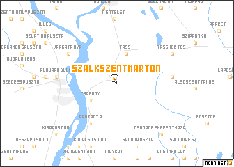map of Szalkszentmárton