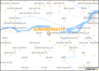 map of Szarkáspuszta