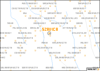 map of Szávica