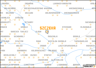 map of Szczeka