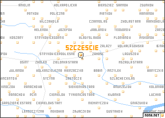 map of Szczeście