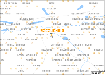 map of Szczuchnia